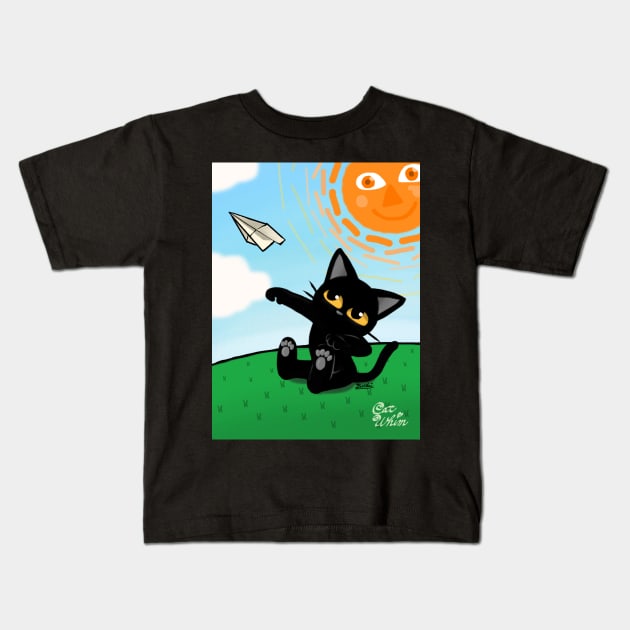 Paper airplane Kids T-Shirt by BATKEI